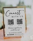 Connect With Us QR Code Social Media Sign Canva Template | Vera - Trendy Fox Studio