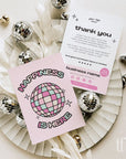 Disco Ball Retro Business Thank You Card Canva Template - Trendy Fox Studio