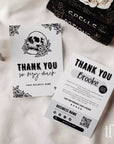 Gothic Skull Halloween Business Thank You Card QR Code Canva Template - Trendy Fox Studio