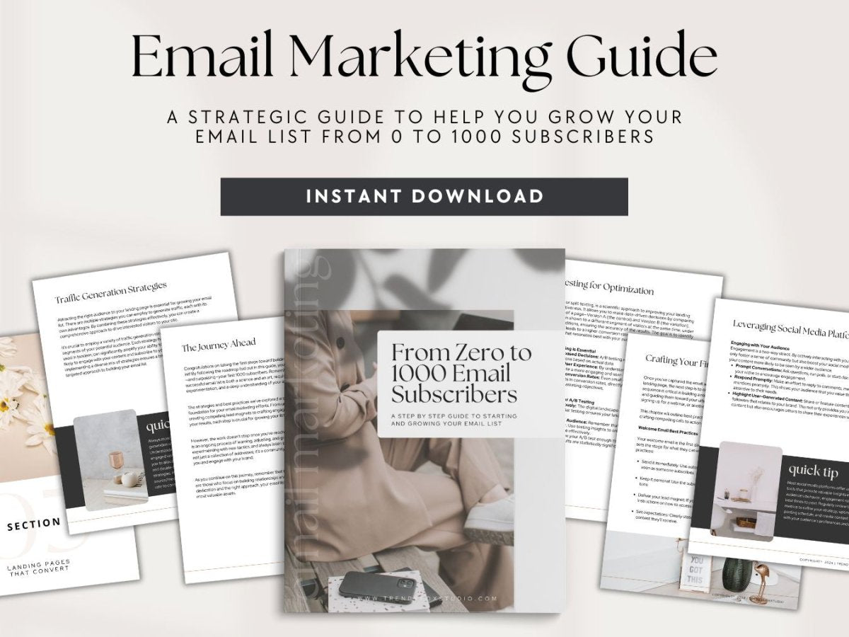 Guide to Grow Your Email List, Email Marketing Starter Guide - Trendy Fox Studio