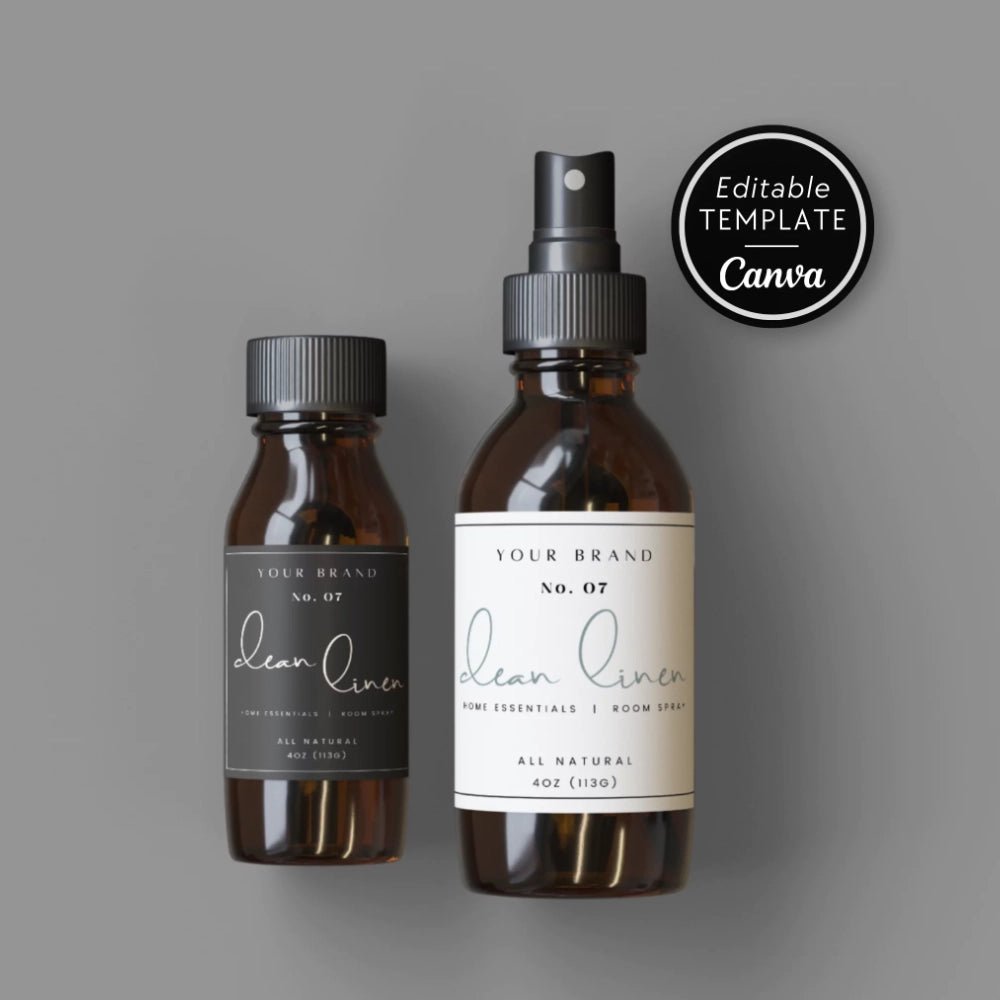 Minimalist Room Spray Bottle Label Canva Template | Jade - Trendy Fox Studio