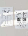 Minimalist Scan to Pay Sign & Price List Sign Canva Template | Dusk - Trendy Fox Studio