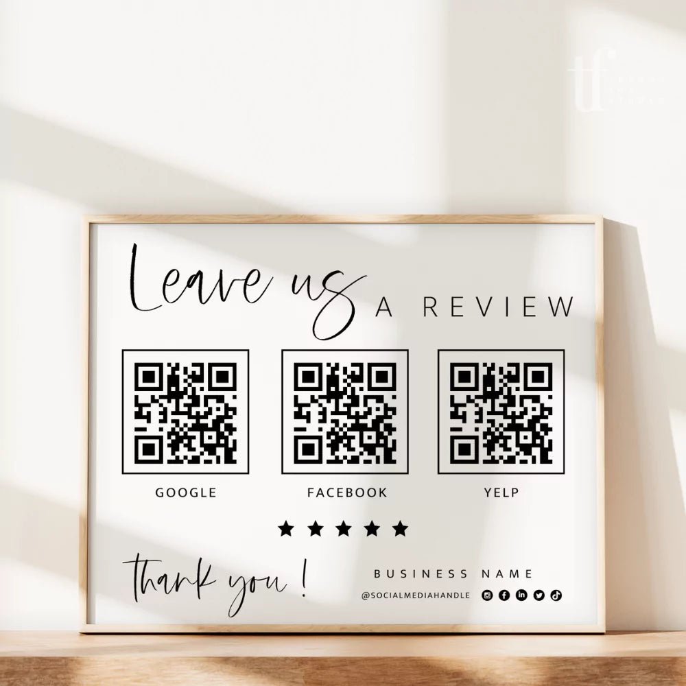 Modern Ask For A Review Sign Canva Template | Gwen - Trendy Fox Studio