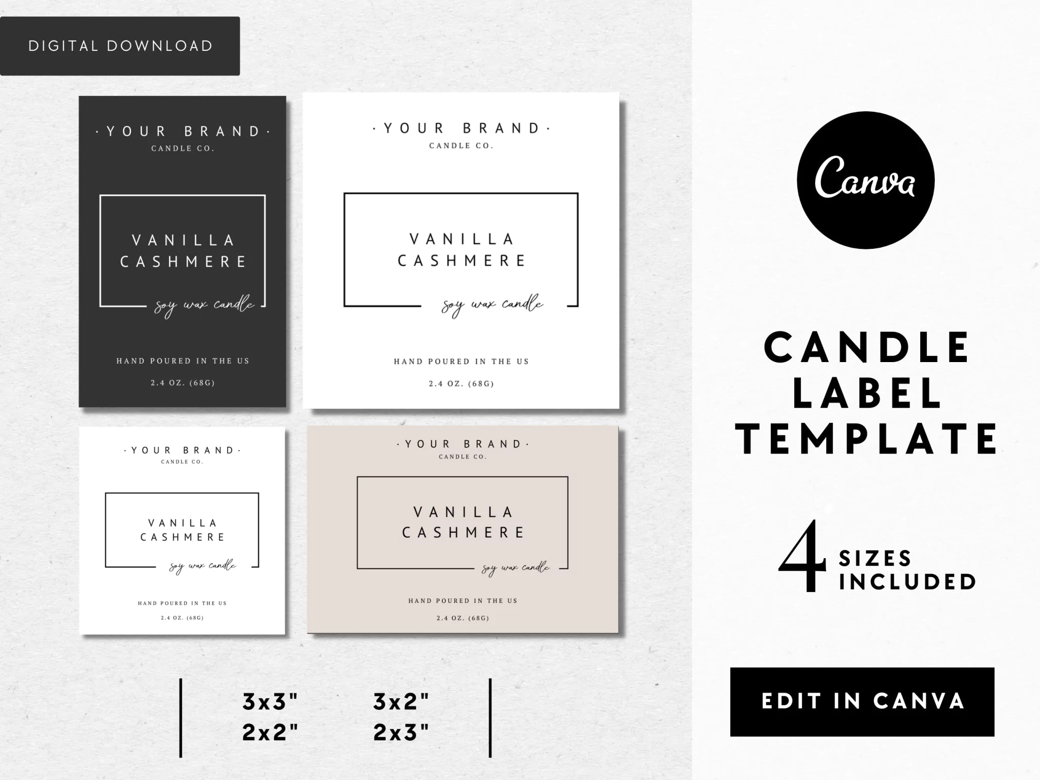Modern Candle Label Canva Template | April - Trendy Fox Studio