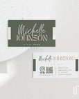 Modern Chic Business Card with QR Code Canva Template | Celine - Trendy Fox Studio