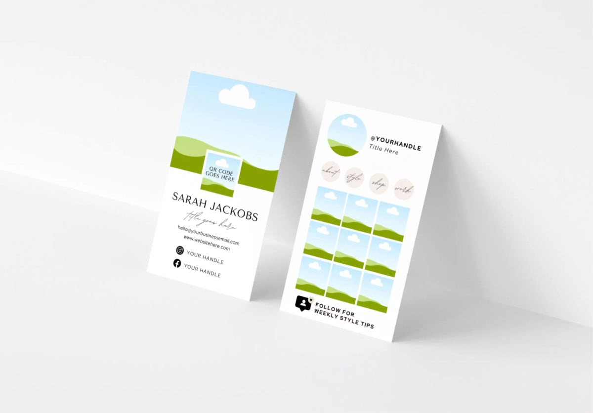 Modern Instagram Style Business Card Canva Template - Trendy Fox Studio