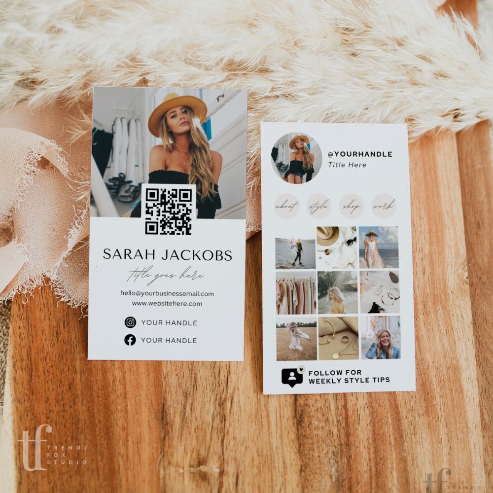 Modern Instagram Style Business Card Canva Template - Trendy Fox Studio