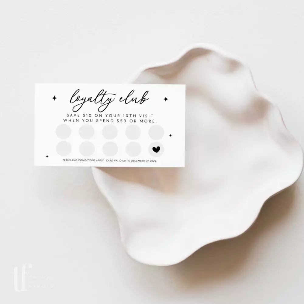 Modern Loyalty Stamp Card Canva Template | Cinna - Trendy Fox Studio