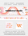 Pastel Pink Rainbow Etsy Shop Kit Canva Template | Etsy Banner, Listing Photos, Icon | Lark - Trendy Fox Studio