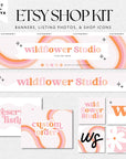 Pastel Pink Rainbow Etsy Shop Kit Canva Template | Etsy Banner, Listing Photos, Icon | Lark - Trendy Fox Studio