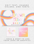 Pastel Rainbow Facebook Cover Branding Set Canva Template | Amara - Trendy Fox Studio