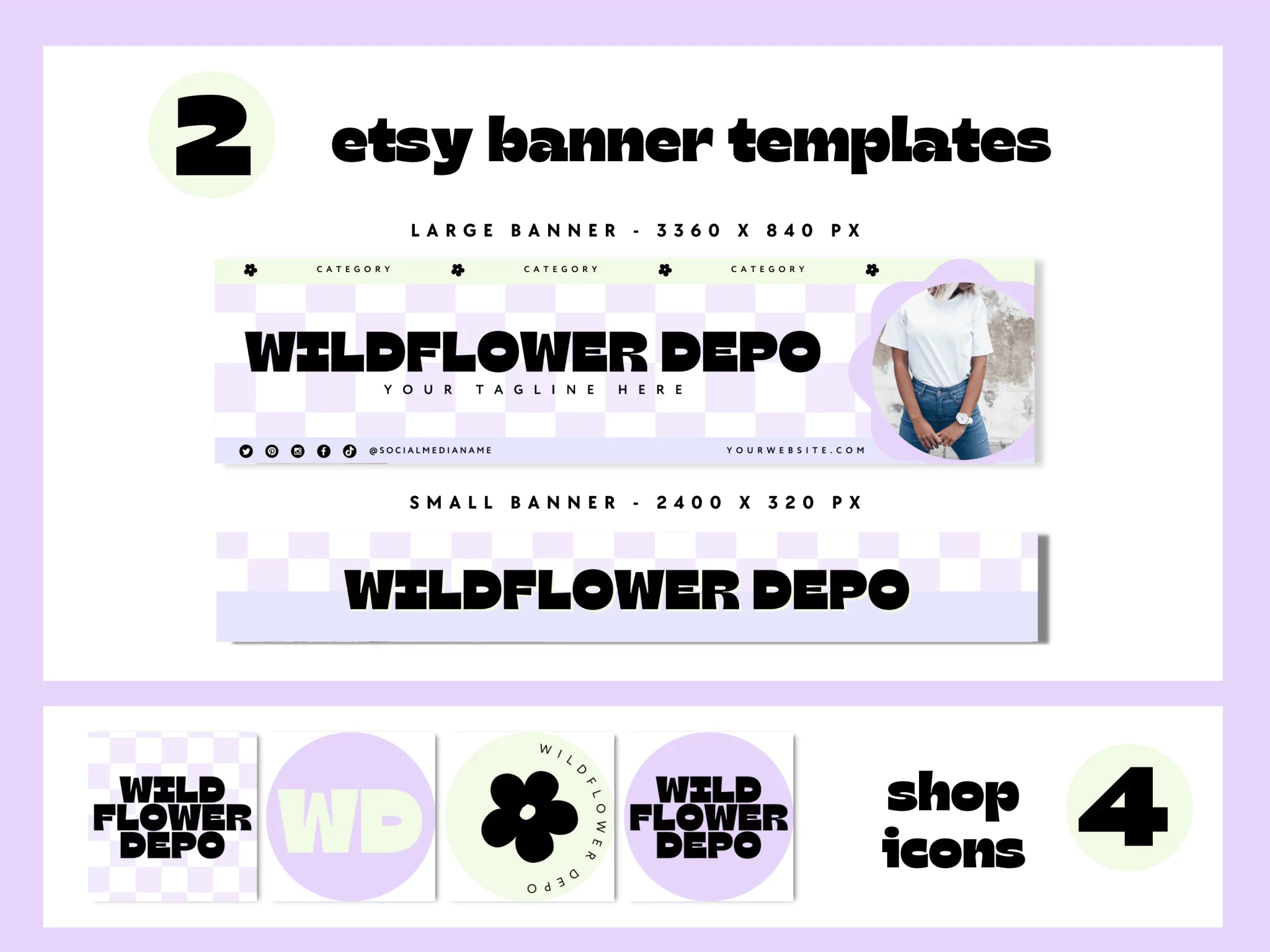 Pastel Y2k Etsy Shop Kit Canva Template | Etsy Banner, Listing Photos, Icon | Becs - Trendy Fox Studio
