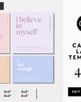 Positive Affirmation Candle Label Canva Template, Pastel Rainbow - Trendy Fox Studio