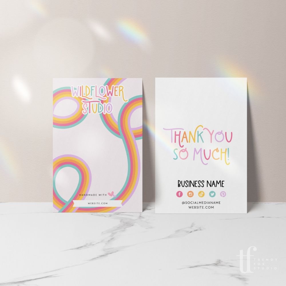 Rainbow Display Backing Card Canva Template | Amara - Trendy Fox Studio