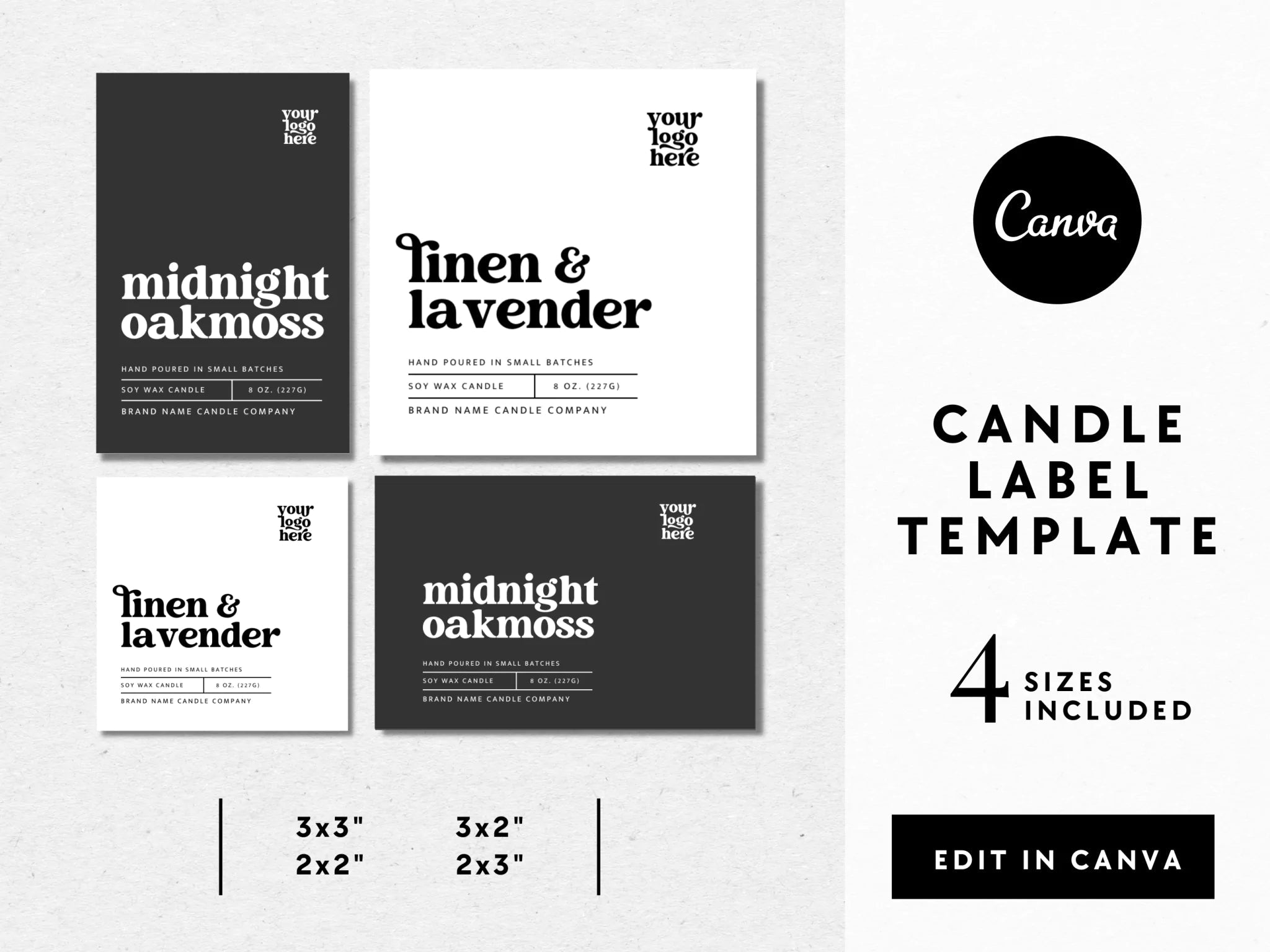 Retro Candle Label Canva Template | Dani - Trendy Fox Studio