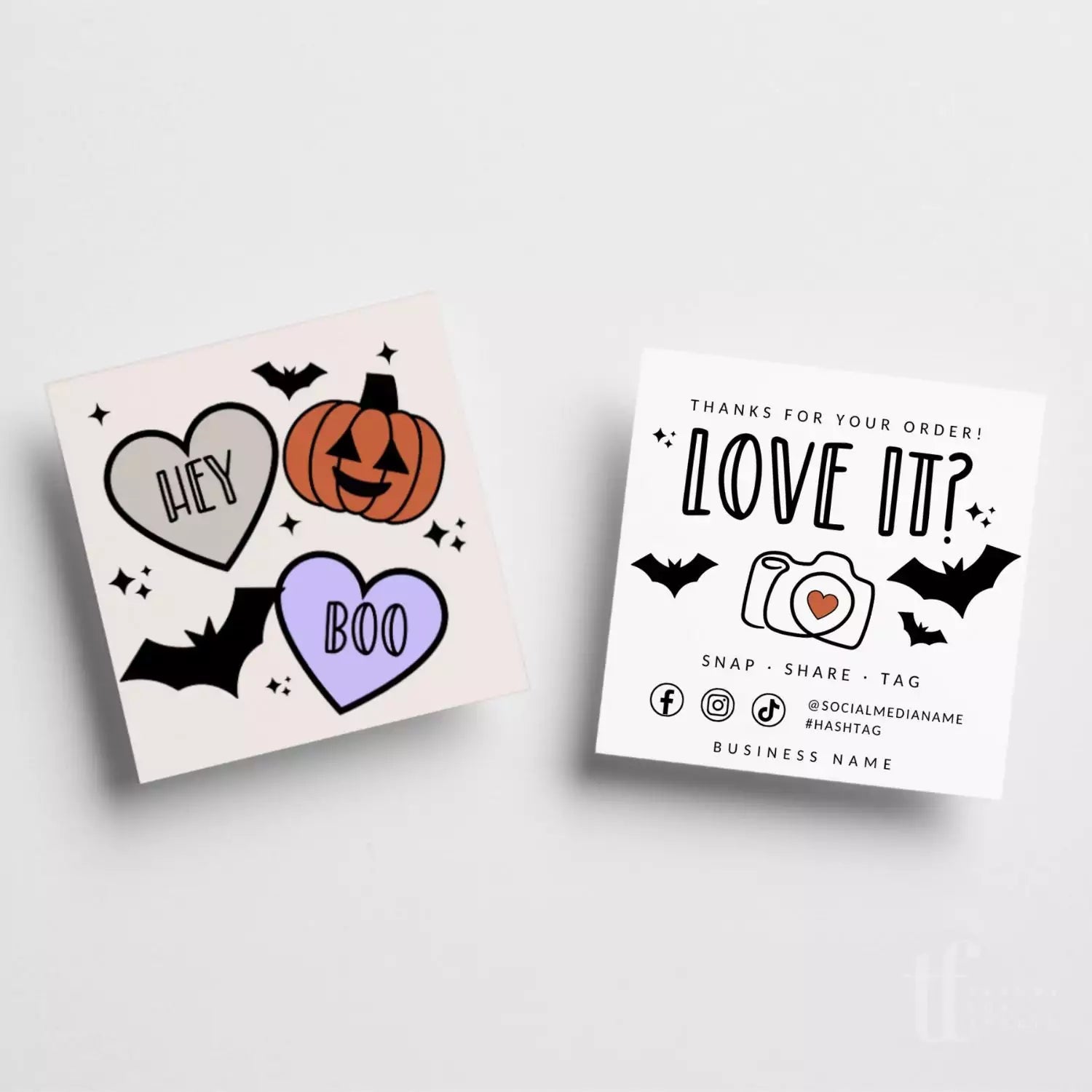 Retro Halloween Snap and Share Business Thank You Card Canva Template - Trendy Fox Studio