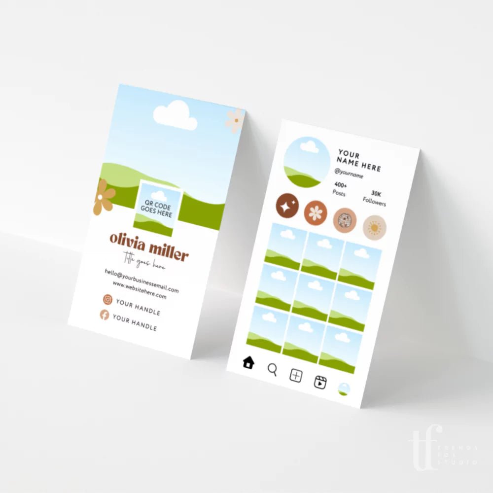Retro Instagram Style Business Card Canva Template Pixie Trendy Fox Retro Instagram Style Business Card Canva Template Pixie Trendy Fox