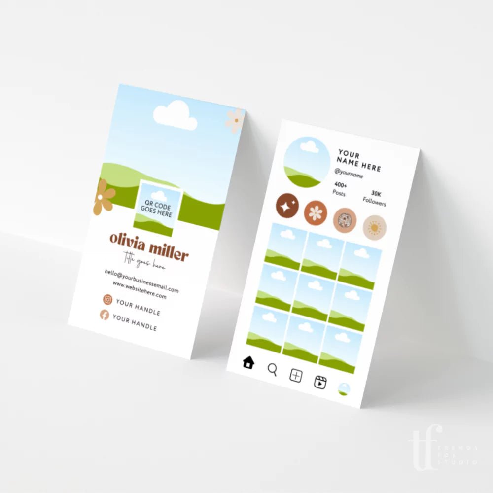 Retro Instagram Style Business Card Canva Template | Pixie - Trendy Fox Studio