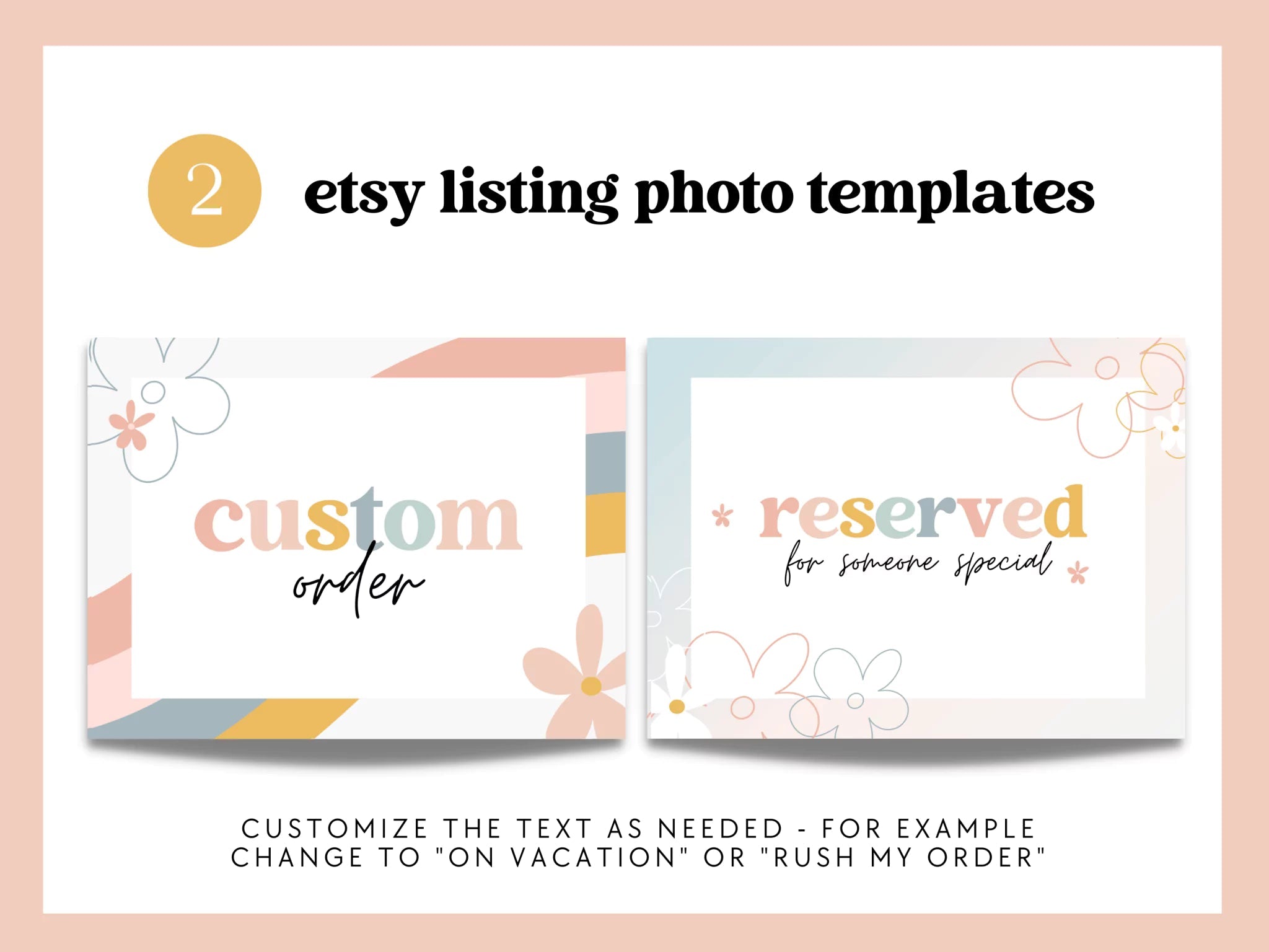 Retro Pastel Etsy Shop Kit Canva Template | Etsy Banner, Listing Photos, Icon | Dani - Trendy Fox Studio