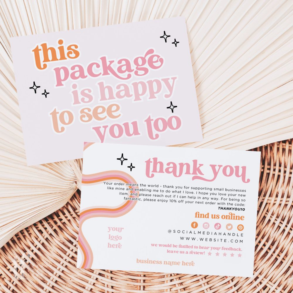 Retro Pastel Pink Business Thank You Card Canva Template | Lark - Trendy Fox Studio