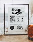 Retro Scan to Pay Sign, Accepted Payments Sign Canva Template | Dani - Trendy Fox Studio