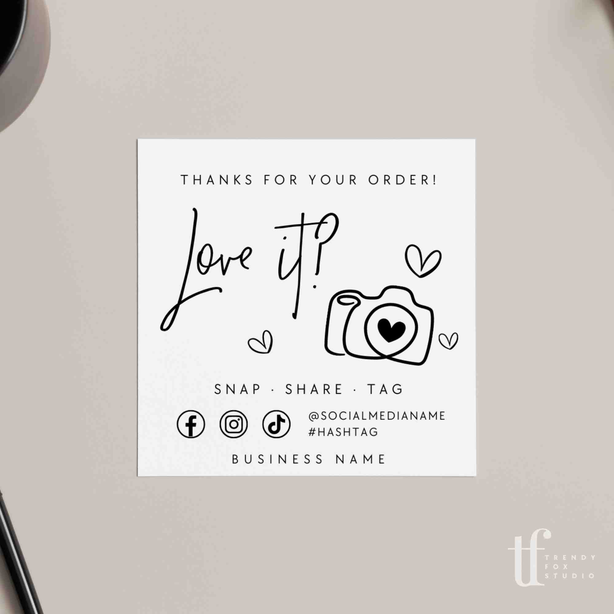 Snap and Share Social Media Card Canva Template | Dusk - Trendy Fox Studio