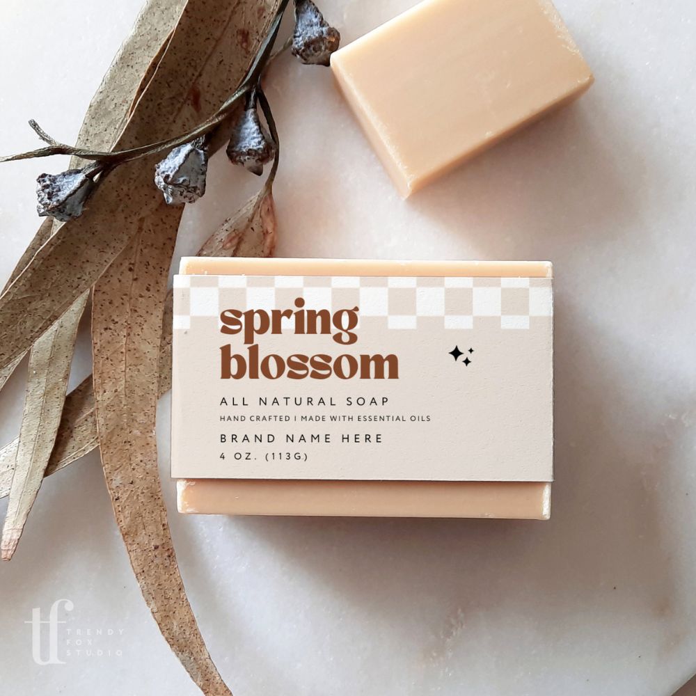 Soap Bar Wrap Label Canva Template | Pixie - Trendy Fox Studio