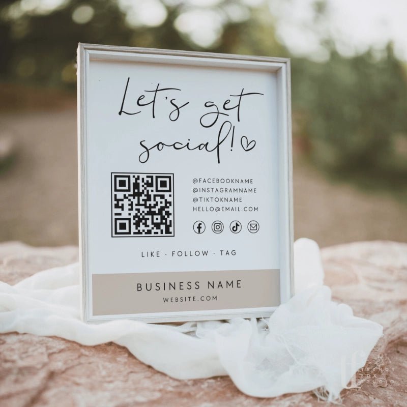 Social Media Connect With Us Sign Canva Template | Carli - Trendy Fox Studio