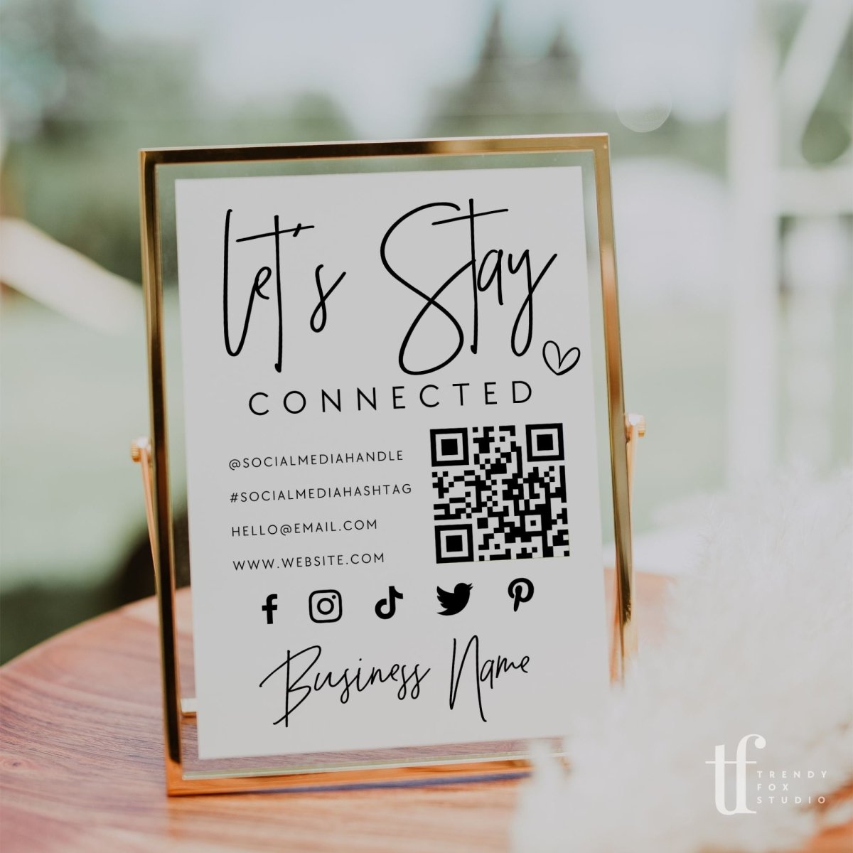 Social Media Connect With Us Sign Canva Template | Dusk - Trendy Fox Studio