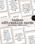 Sweary Affirmation Cards, NSFW Bada$$ Affirmation Printable Card Deck Bundle - Trendy Fox Studio