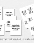 Sweary Affirmation Cards, NSFW Bada$$ Affirmation Printable Card Deck Part 2 - Trendy Fox Studio