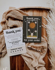 Tarot Desert Sun Moon Business Thank You Card Canva Template | Tori - Trendy Fox Studio