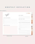 Undated Monthly & Weekly Digital Planner, Neutral Boho Blush, Horizontal Layout with Goal Planner and Habit Tracker - Trendy Fox Studio