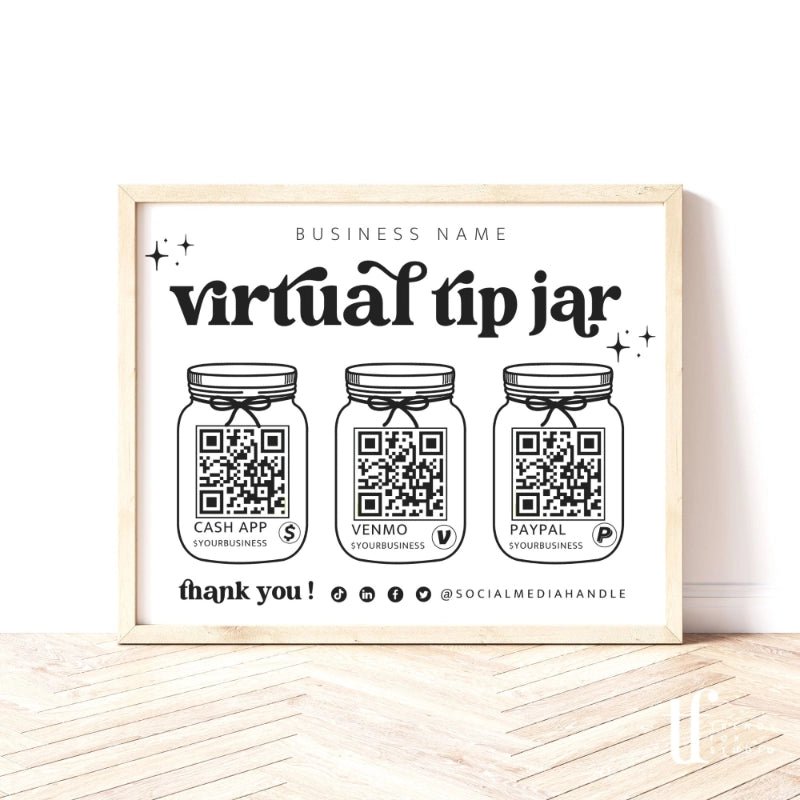 Virtual Tip Jar Sign Canva Template | Dani - Trendy Fox Studio